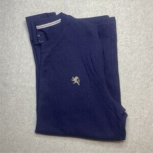 Vintage Express Waffle Knit Long Sleeve Navy Blue XL Crew Neck Embroidered Logo